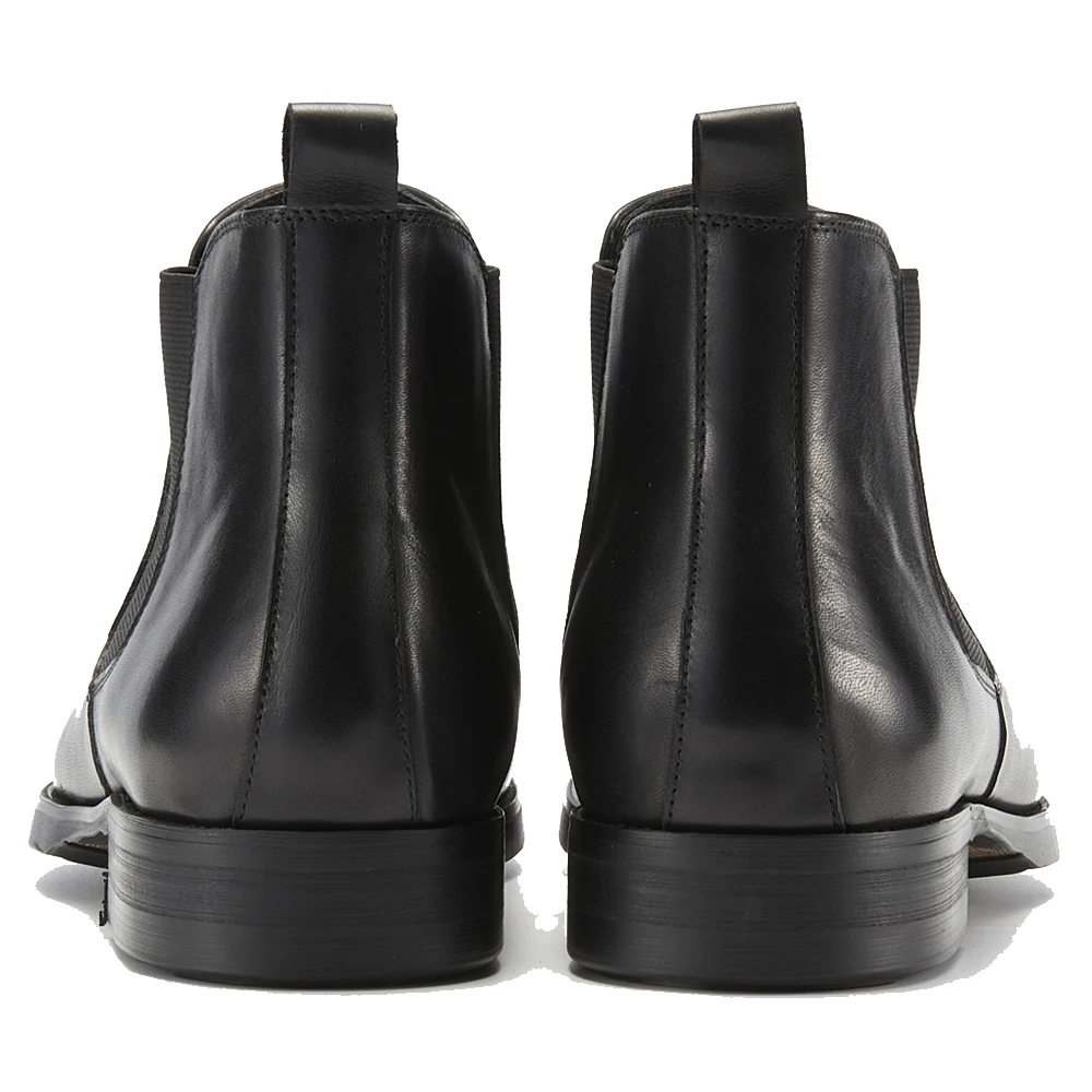 High Quatliy Claf Leather Men's Chelsea Boots Slip on Ankle Boots Motorcycle Genuine Leather Driving Boot Shoes for Men in Stock view 6