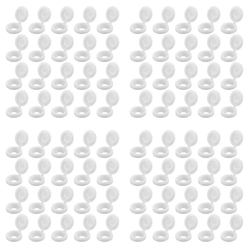 B03C-800 Pcs Screw Cap Plastic Hinged Screw Head Covers Screw Cover Caps Snap-On Replacement Screw Decorative Covers (White)