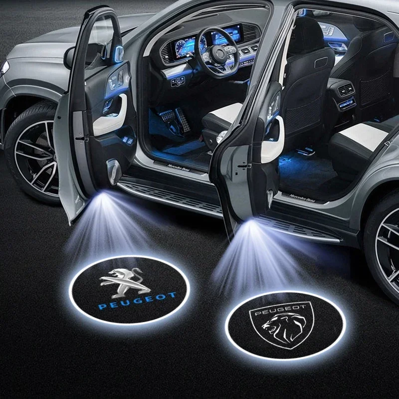 

2Pcs Led HD Car Door Welcome Light Projector Light For Peugeot 407 508 307 308 3008 206 2008 5008 207 208 107 108 Accessories