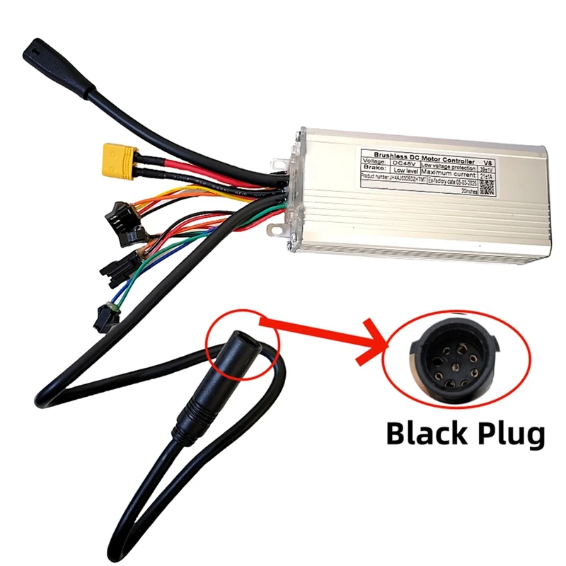 For V8 Electric Bike 48V 21A Controller - Original Electric Bicycle 48V Controller Spare Accessories-A27R