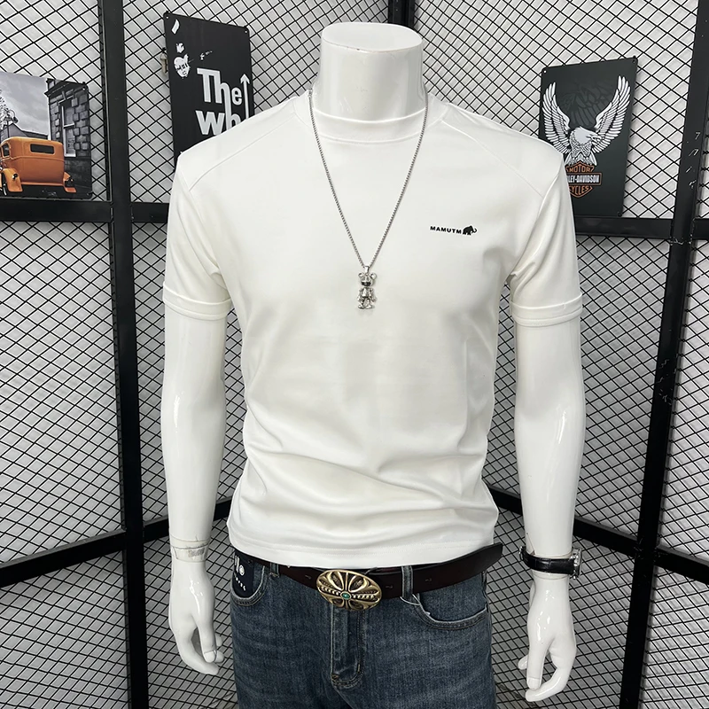 Popular Men Summer T-Shirt  American Style Elephant Logo Print Tees Round Neck Casual All Match Short Sleeve Tops Clothing