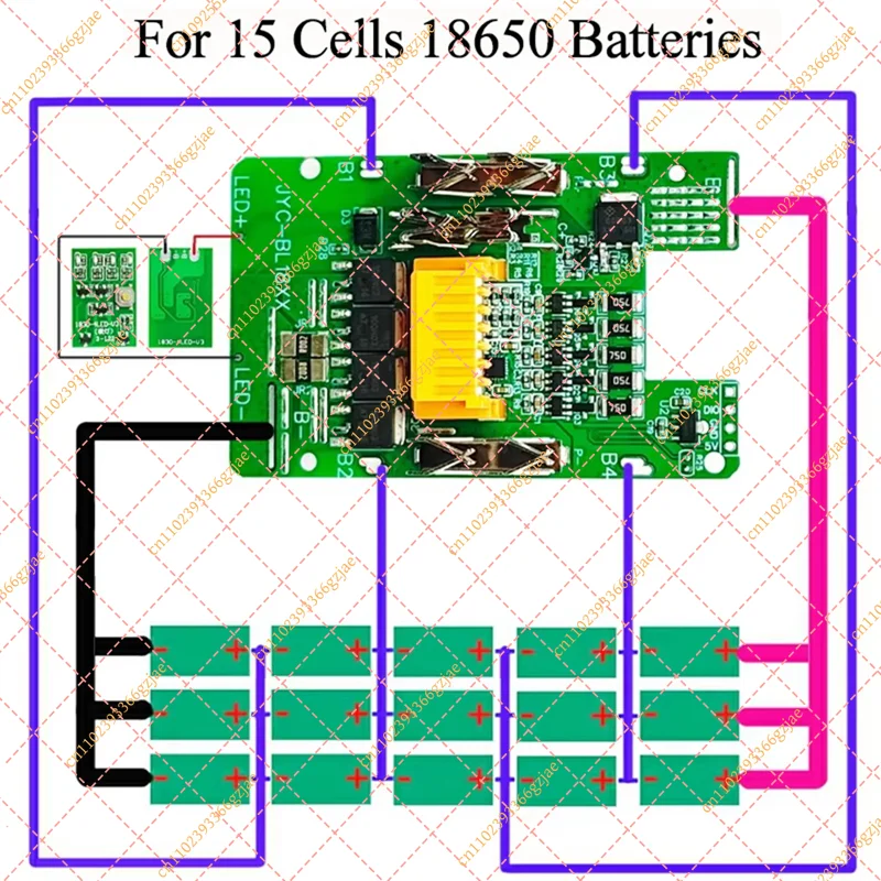 FY XB-BL1830 Lithium Battery PCBA BMS Charging Protection Circuit Board For 18V Li- Battery BL1860 Control Board - view 3