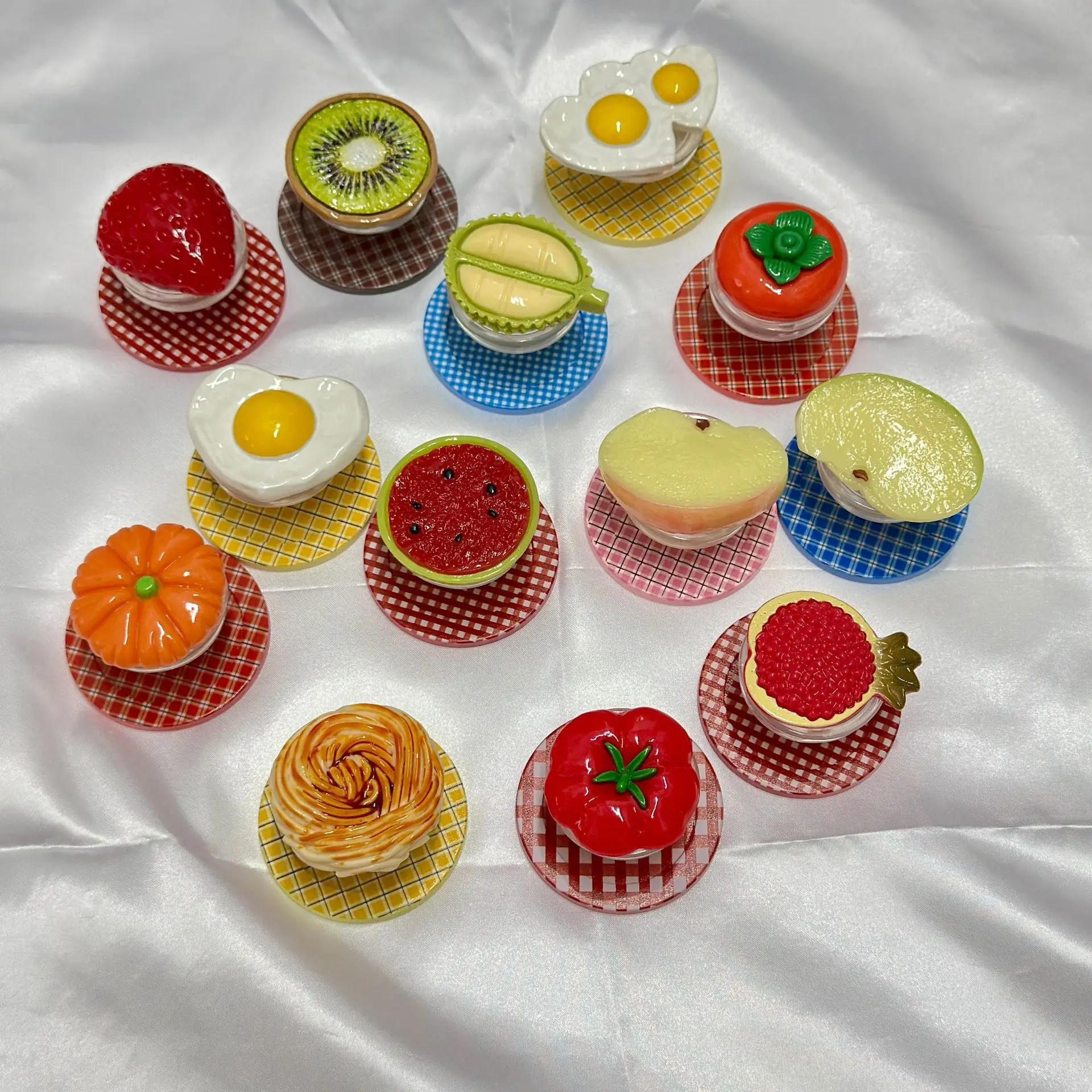 Милый красный помидор в клетку с тыквой, магнитный кронштейн, подходит для мобильного телефона MagSafe, настольный держатель на присоске, аксессуары для телефонов