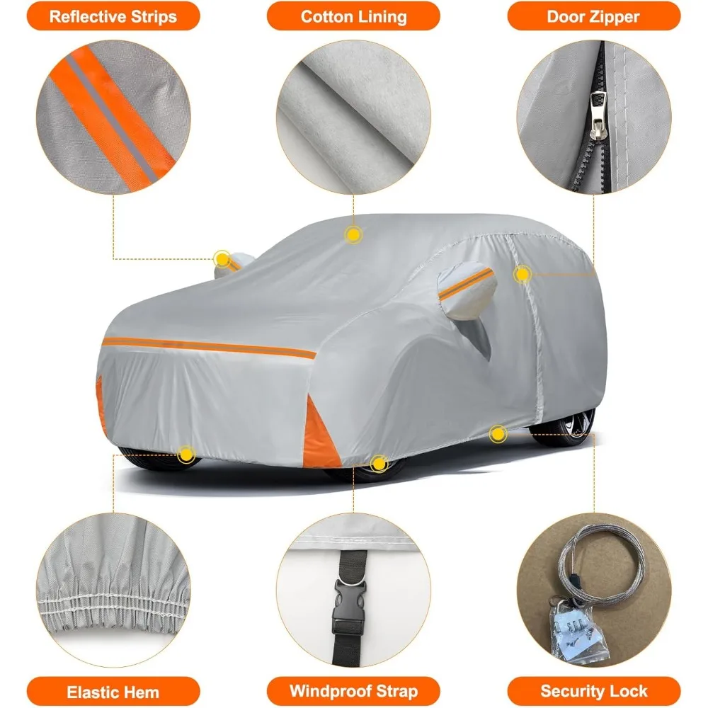 Waterproof All-Weather Car Cover for Toyota Sienna Minivan 2003-2025, Custom-Fit with Zipper and Lining