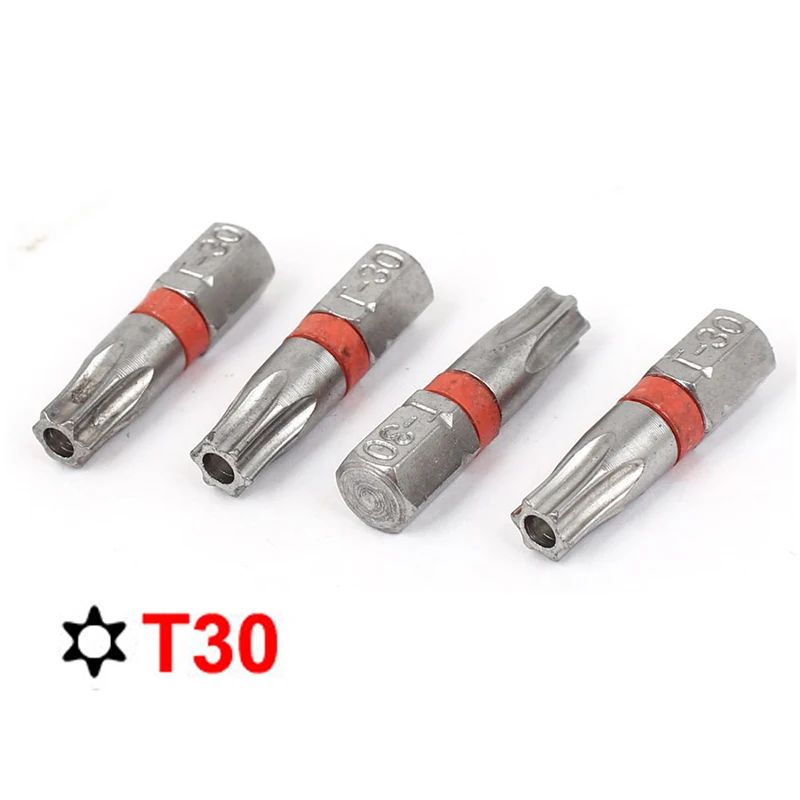 UXCELL 4pcs T30 Torx Security Screwdriver Bit Hex Shank Magnetic Screwdriver Set Hand Tools parafusadeira ferramentas mecânico