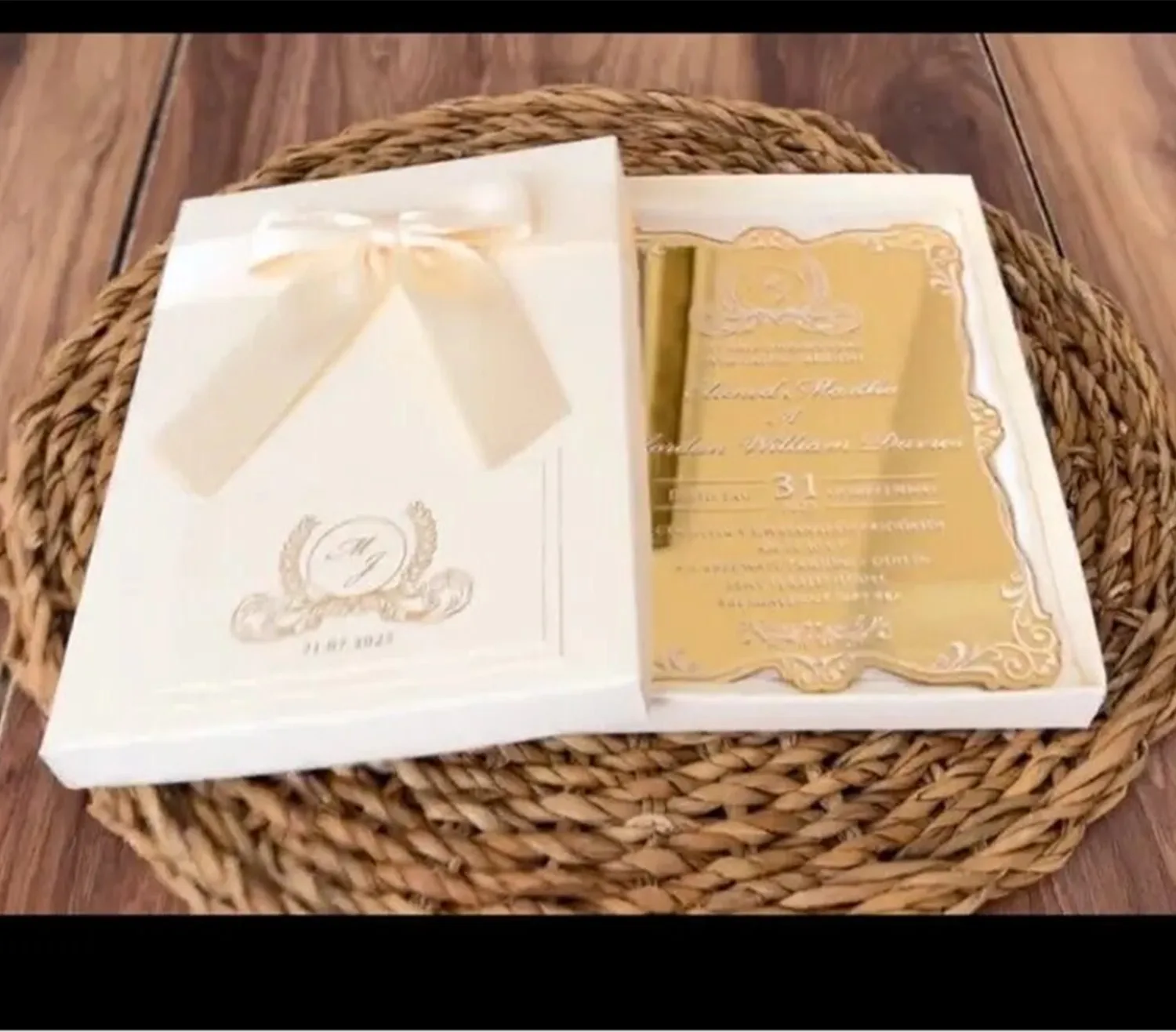 

10 шт. Элегантные свадебные пригласительные открытки с коробкой, персонализированные открытки для помолвки и свадьбы, с лентой и бантом, традиционные свадебные сувенирные открытки