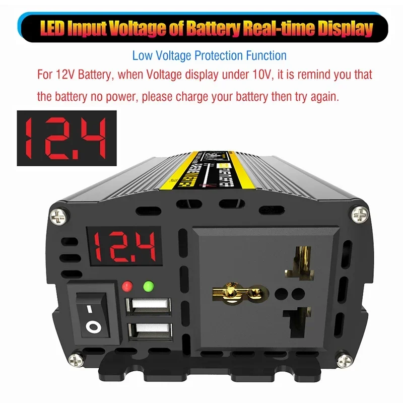 Reiner Sinus-Wechsel richter mit zwei USB-Ladegeräten 8000W 6000W 4000W 3000W DC 12V bis AC 220V Spannungs wandler Auto Home Transformator