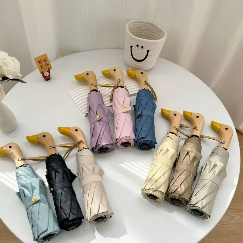 

Складной зонт с утиной головой двойного назначения для защиты от дождя и солнца, персонализированный зонт унисекс