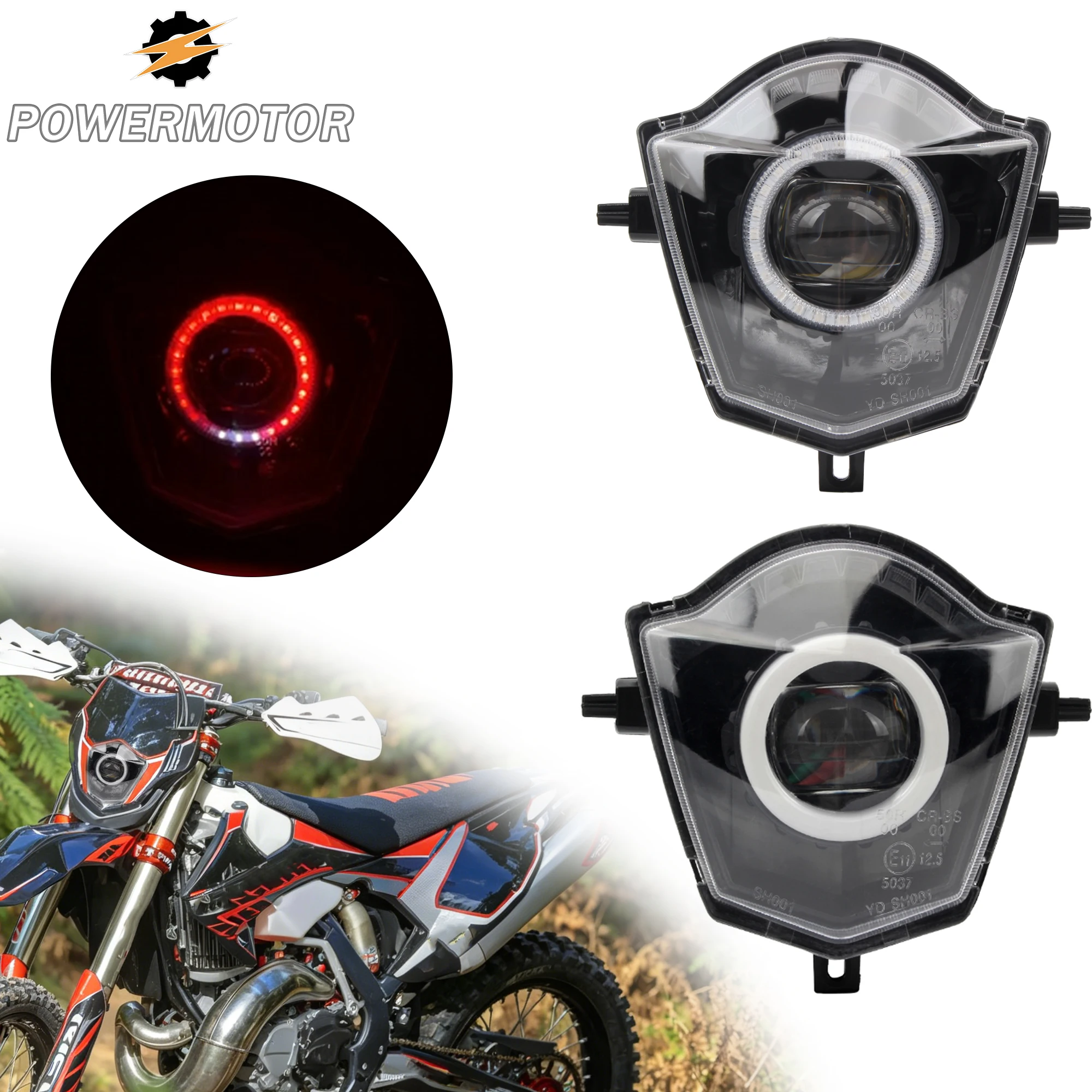 

Motorcycle LED RGBW V6 Headlight Angel Eye for GasGas EC SM Rieju MRT Pro SM 50 125 300 2008-2021 Enduro DirtBike HeadLamp Parts