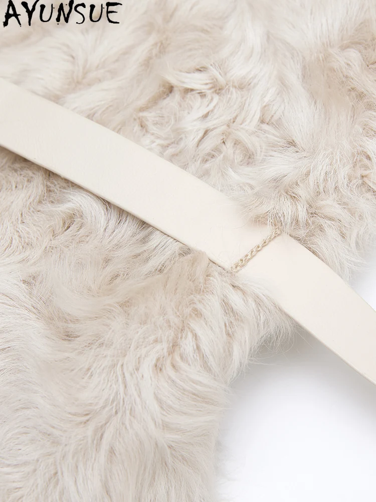 AYUNSUE 天然羊皮の毛皮のコートの女性の冬服 2025 ラムファーのレディースコート暖かい新アウターウェア Jaqueta Feminina
