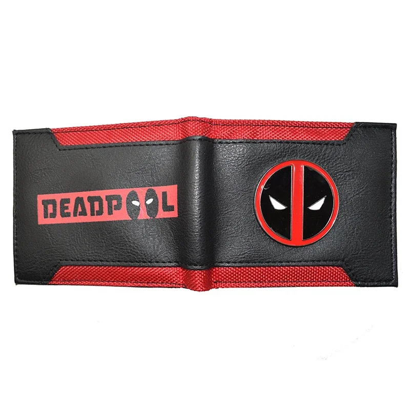 Короткий кошелек из ПВХ с рисунком комиксов Marvel Deadpool и карманом для монет, кошелек с металлическим дизайном, кошелек Marvel Hero Deadpool