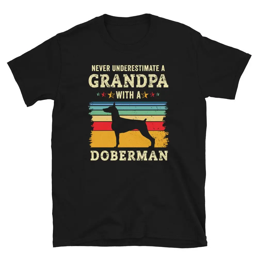 Doberman Grandpa T Shirt Grandfather From Dog Retro Lover Dobie