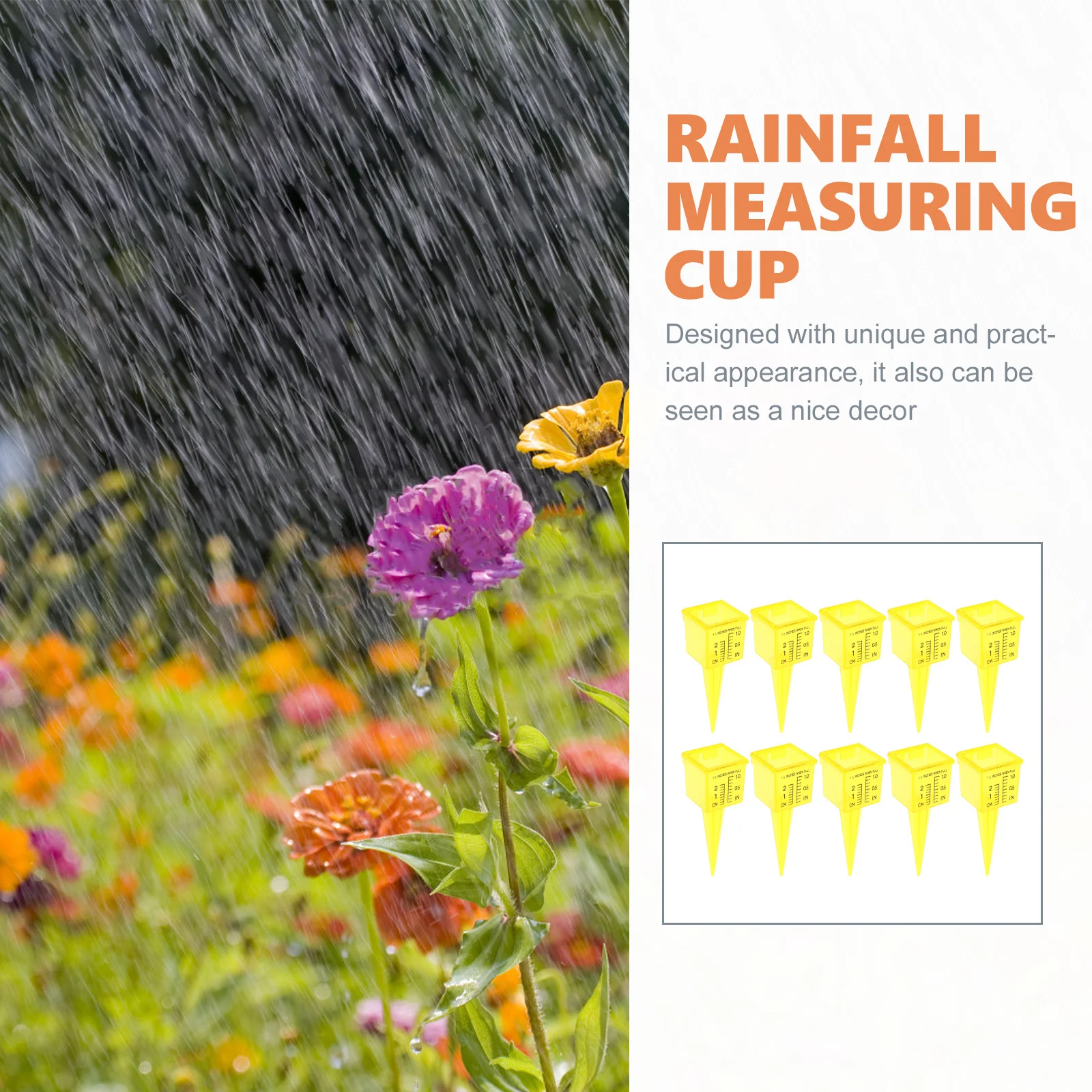 

10pcs 1.5" Rain Gauge Plastic Heavy Duty Outdoor Accurate Rainfall Measuring Tool For Lawn Measurement Rain Meter