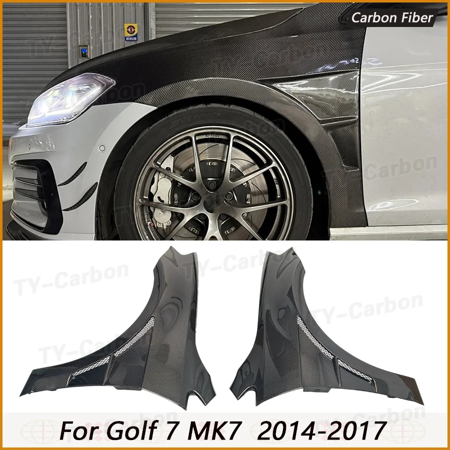 2 Stück für Golf7 GTI R MK7 Golf 7 2014-2017 Echtcarbon-Frontseiten-Kotflügel-Lufteinlassabdeckung Zierleiste Seitenverkleidung Karosserie-Kits