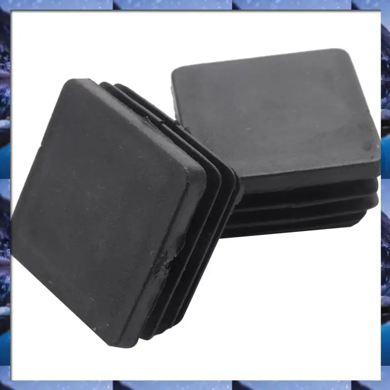 ABSU 20 stuks vierkante stoel tafelpoot voet rubberen hoezen beschermers 25 mm x 25 mm en 20 stuks plastic vierkante blinde eindkappen buisinser
