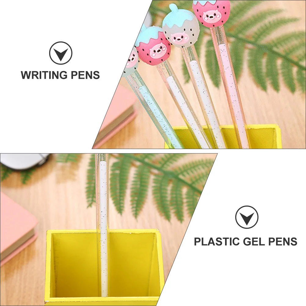 10 Pcs Gel Pens Creative Stationery Durable Plastic Adorable Design Bright Colors Writing Instruments School Office Use Portable