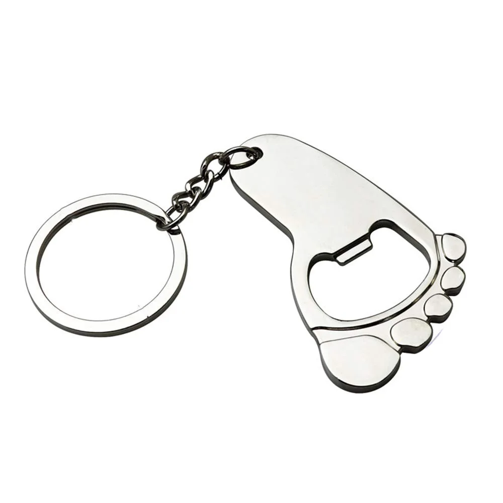 1/2Pcs Foot Shaped Metal Beer Bottle Opener Keychain Aluminum Alloy Beer Bottle Opener Keychain Beverage Bottle Open Tool