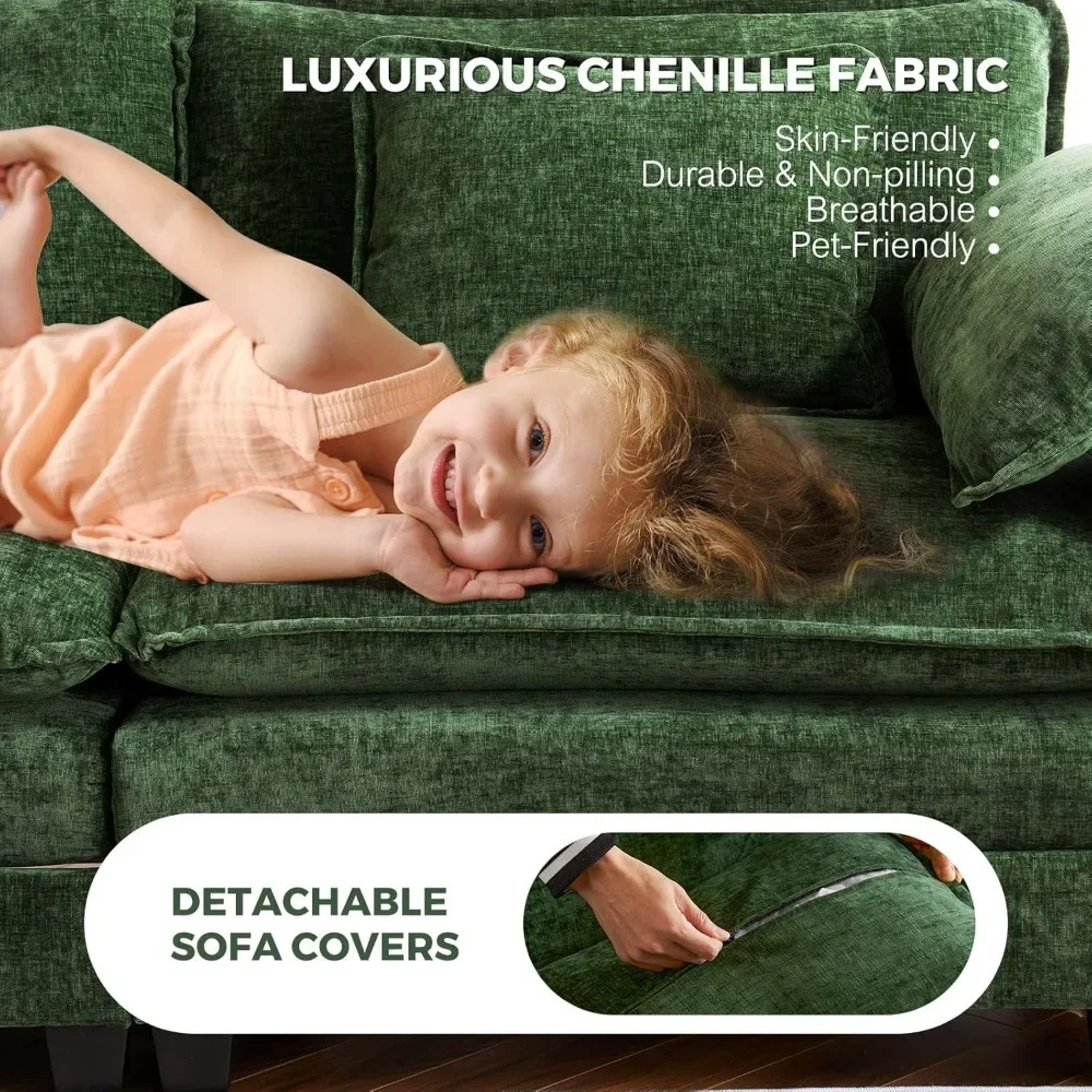 

113" Modular Sectional Sofa, Comfy Cloud Couch, L Shaped Deep Seat Sofa Couches for Living Room, 4-Seater Modern Sofa