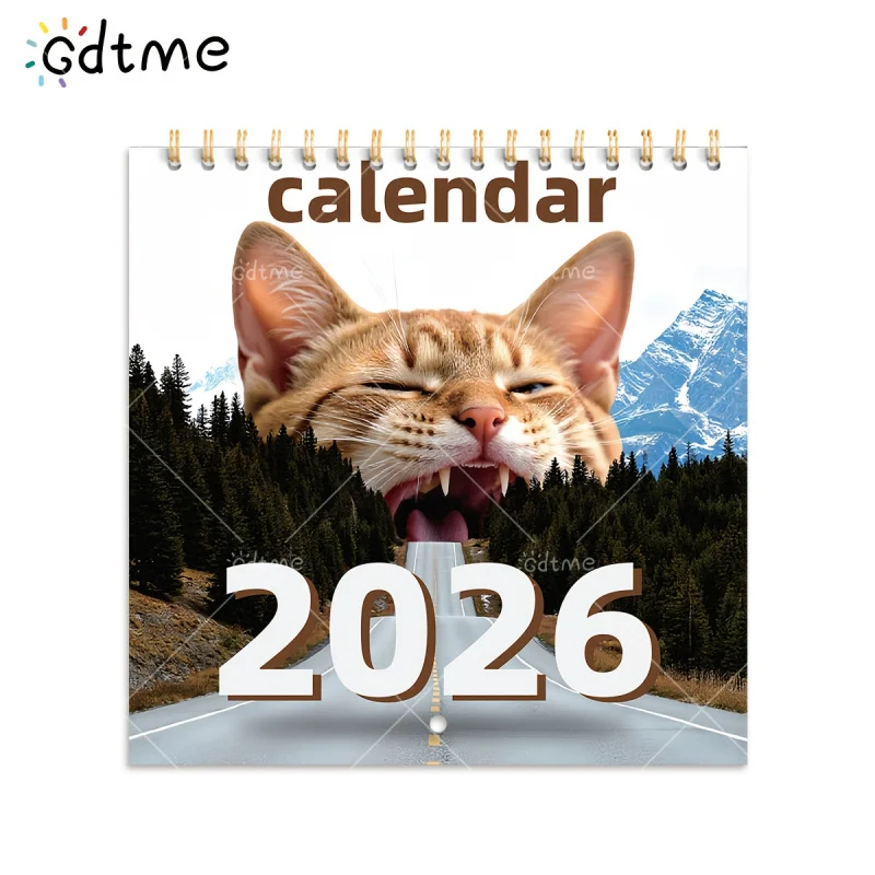 1pc2026 مجردة القط السحري طبعة مطورة بيرليسسينت التقويم جدار التقويم، تصميم أصلي بسيط وأنيق منتج جديد
