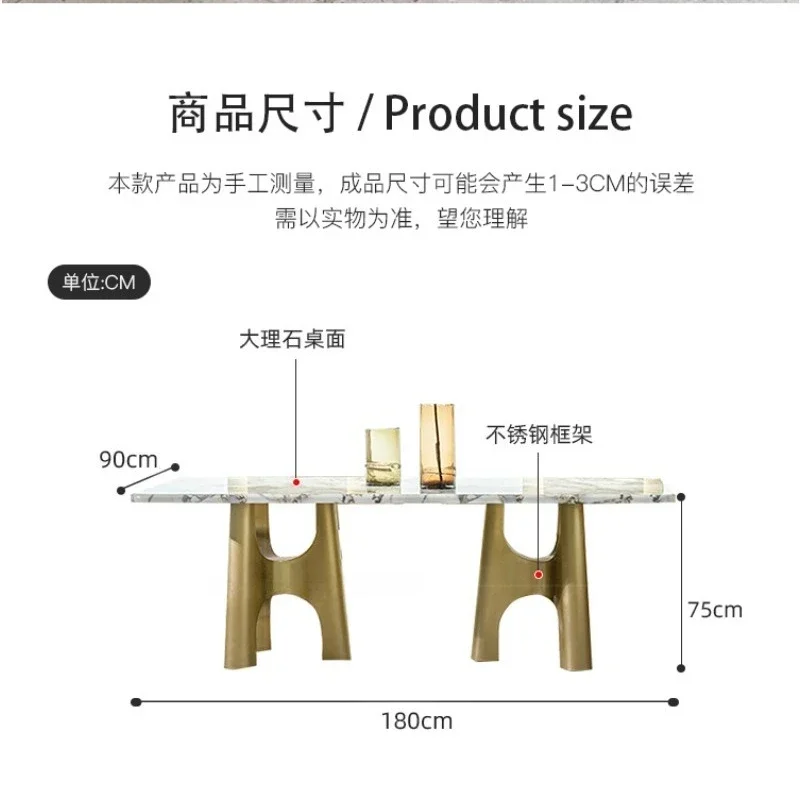 Marble Dining Table Luxury Mansion Villa Restaurant Home Dining Table
