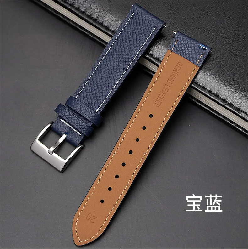 Genuine Leather Strap Quick Release 18mm 20mm 22mm Stainless Steel Buckle Men Women Cowhide Replace Bracelet Watch Band Belt