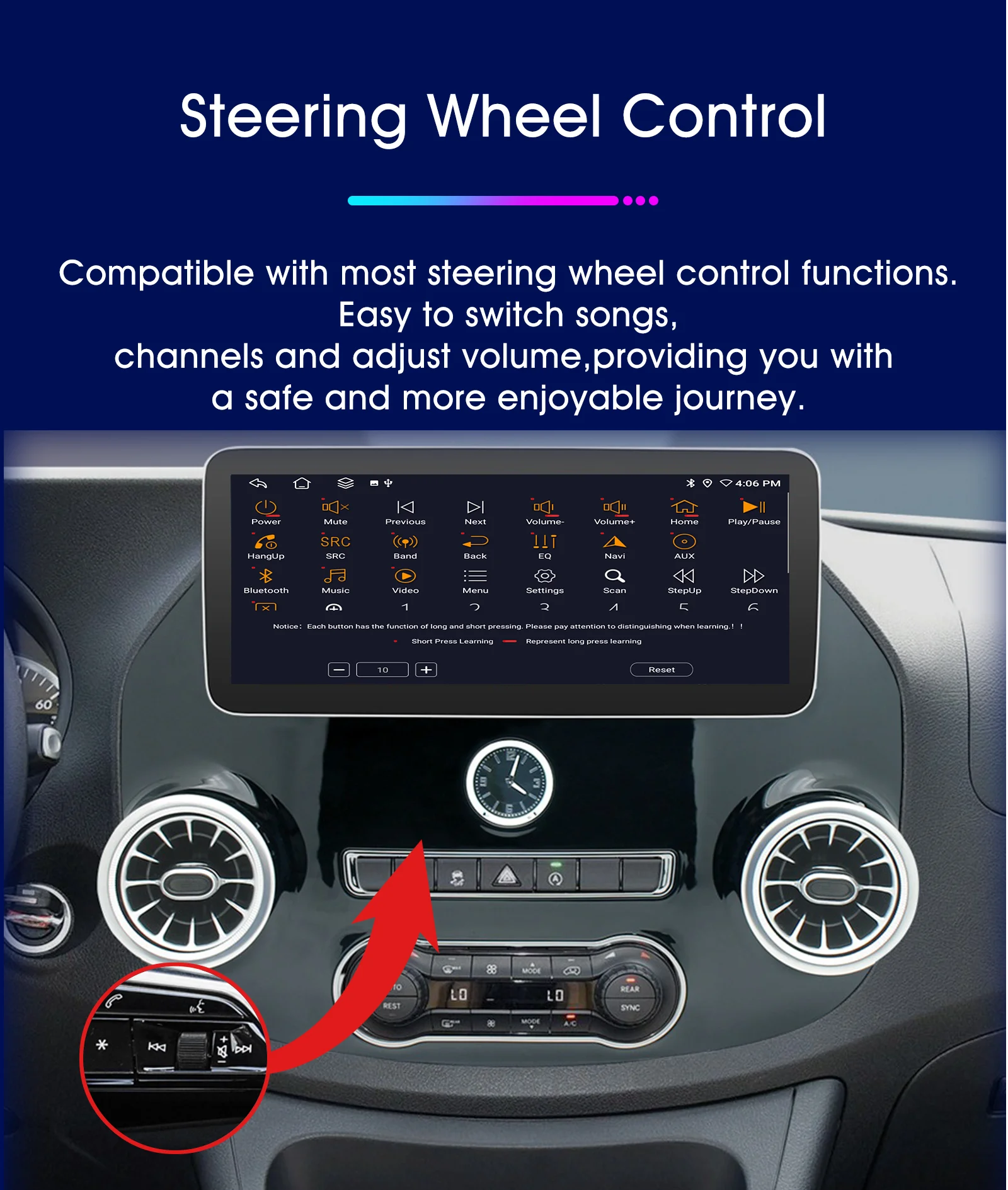 أندرويد السيارات الوسائط المتعددة مشغل فيديو لمرسيدس فيتو W447 2014-2022 راديو ستيريو بالسيارة لتحديد المواقع CarPlay الملاحة واي فاي لتحديد المواقع BT الصوت