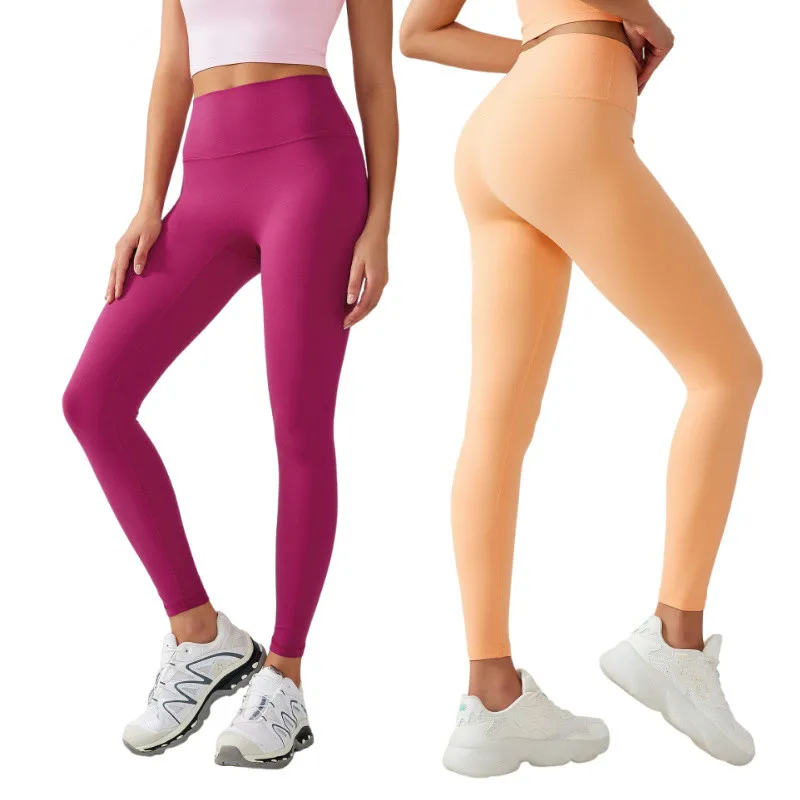 2025 New Free Size Naked Feel Sports Leggings Women Workout Tights No Front Seam Activewear Gym Pants Fitness Leggings