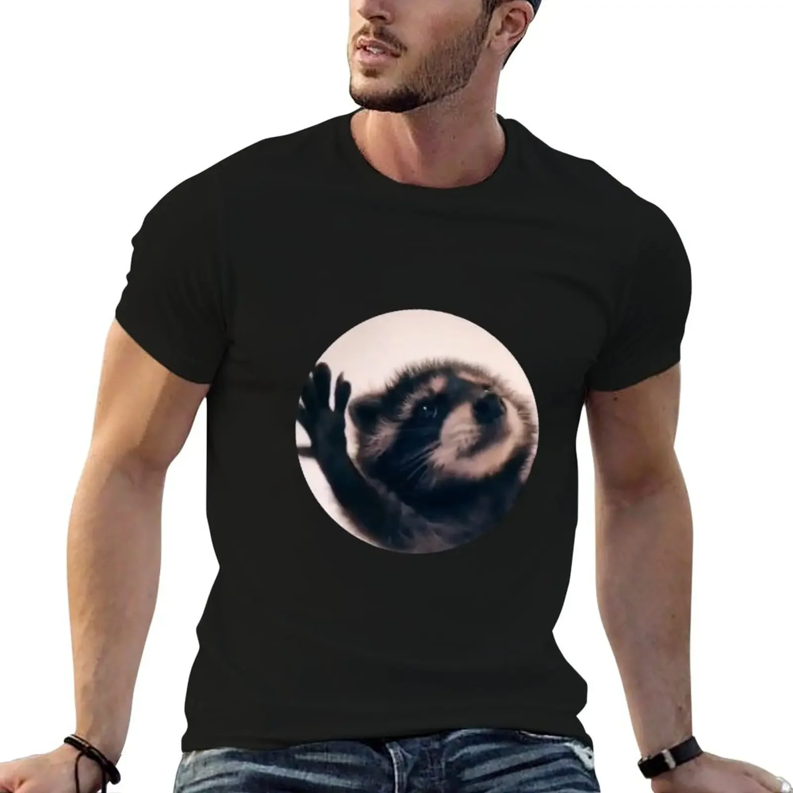 Pedro techno raccoon Premium Scoop T-Shirt blue archive kawaii clothes Men's t-shirts