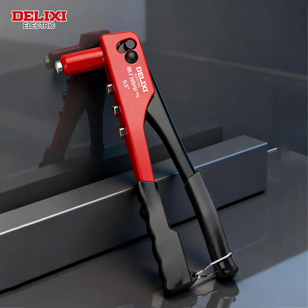 Heavy-Duty Hand Riveter,High-Lever Labor-Saving Design,Manual Tool for Fastening&Riveting Metal Sheets and Pipes,DELIXI ELECTRIC