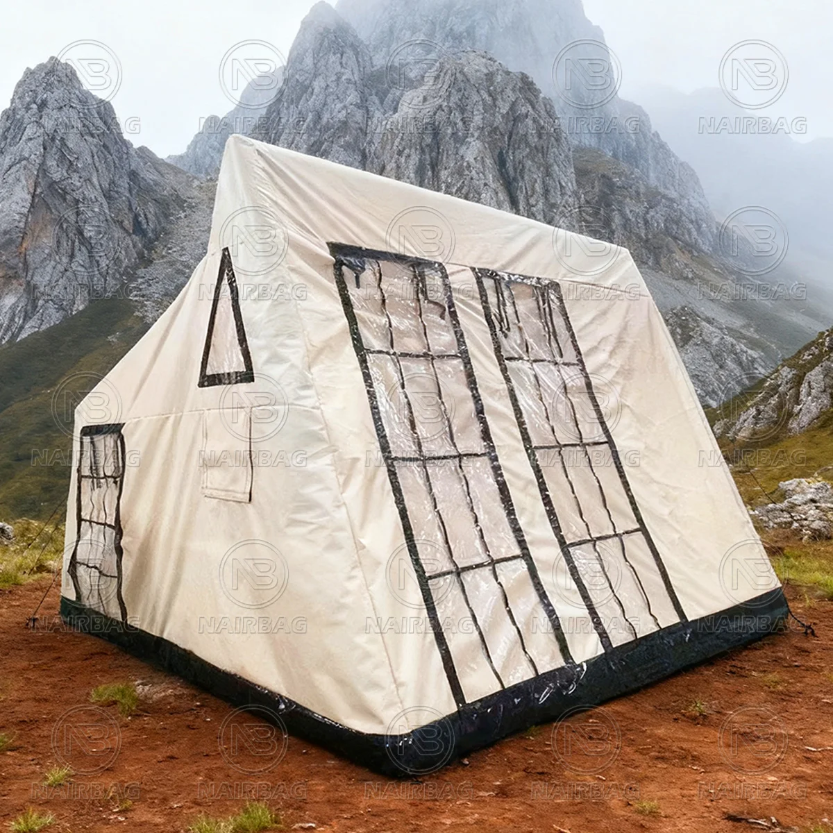 خيمة هواء للتخييم عالية الجودة PVC 4 الموسم في الهواء الطلق مقاوم للماء المحمولة خيام التخييم القابلة للنفخ مع مضخة هواء