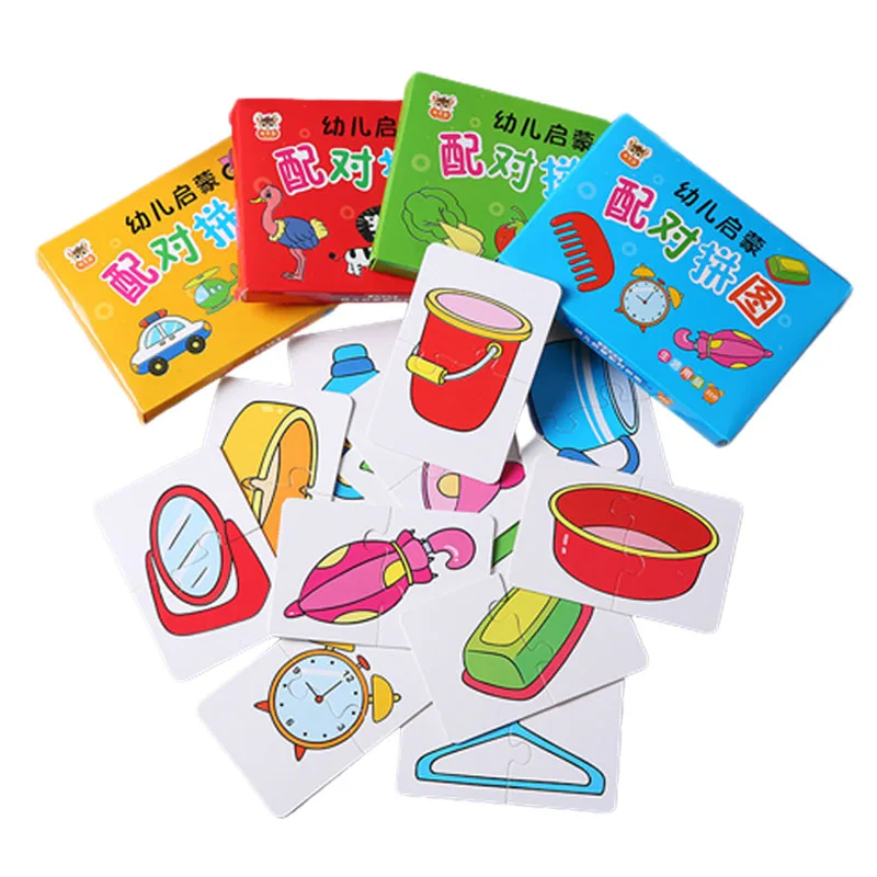 Jeu de correspondance de cartes pour tout-petits, camion nitive, fruits, ensemble de vie animale, puzzle pour enfants, jouets de puzzle, 32 pièces