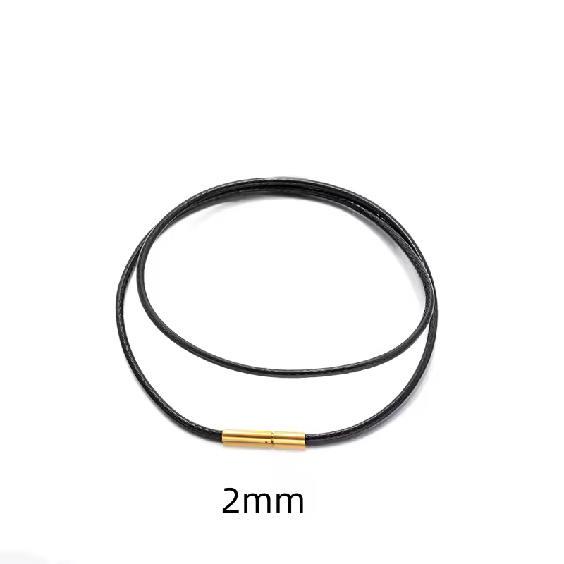 Black Genuine Leather Rope Necklace With Clasp Cord Chain Line String For DIY Pendant Jewelry Making Accessories Supplies Men - Image 27