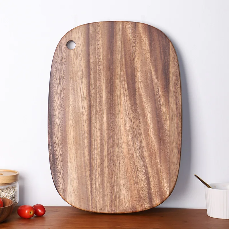 

1PC New Acacia Wood Cutting Board Kitchen Cutting Board Solid Wood Food Board Pizza Bread Fruit Can Hang Cutting Board