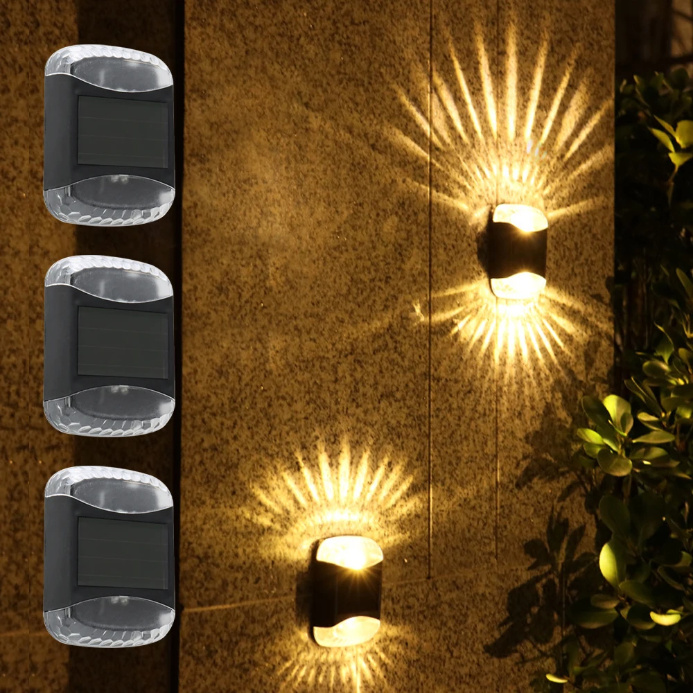 Lampe solaire LED étanche pour l'extérieur, applique murale, lumière ambiante de jardin, décoration d'éclairage, veilleuses à économie d'énergie, lampes Silar de cour