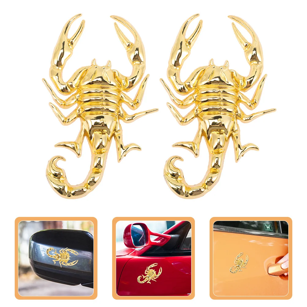 

4Pcs 3D Scorpion Metal Car Sticker Decal Exterior Decor Automotive Emblem Stylish Textured Design Easy Install