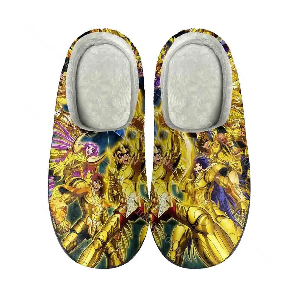 Anime Saint Seiya Fun Home Cotton Custom Slippers High Quality Mens Womens Plush Fashion Casual Keep Warm Shoes Thermal Slipper