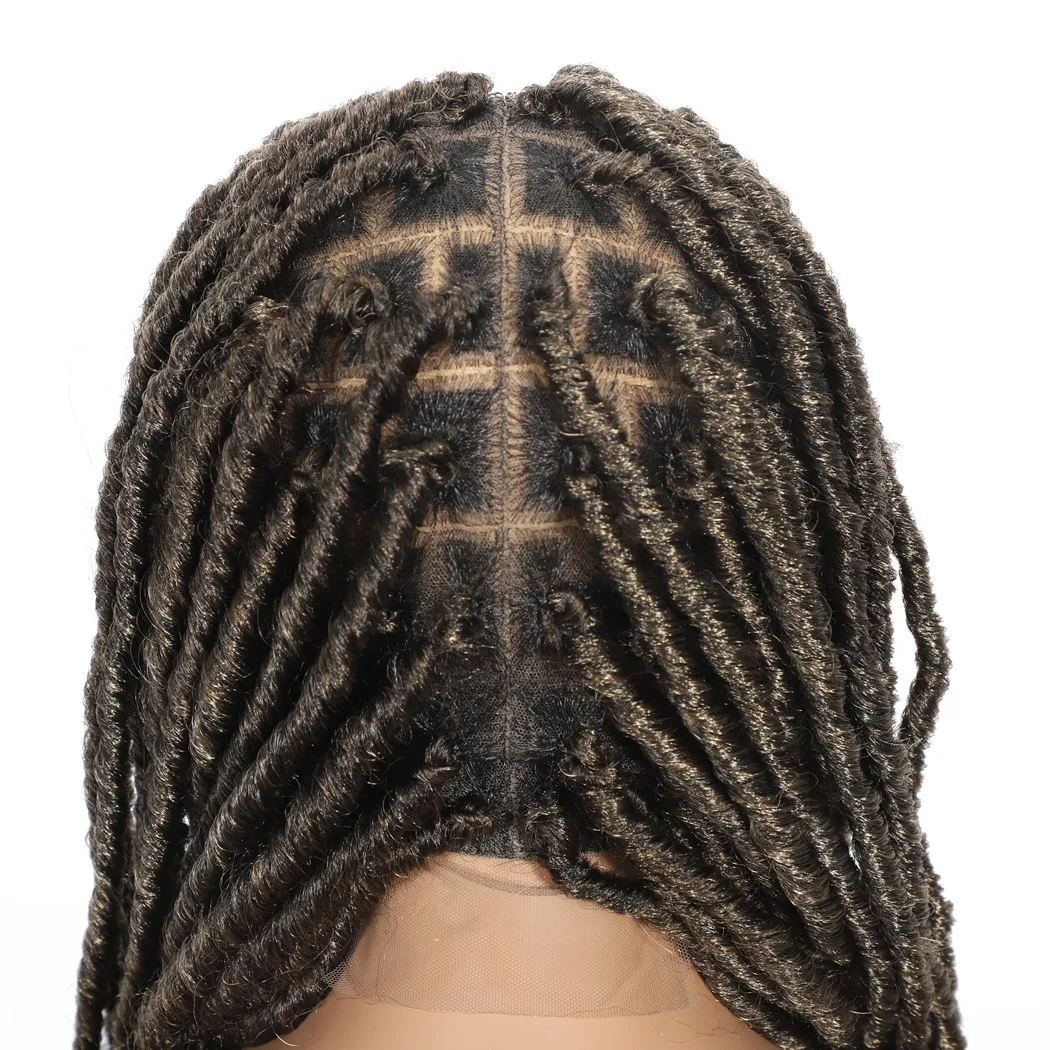 女性用フルレース合成ウィッグ ロングドレッドヘアウィッグ ベビーヘア付き カラーT4/27 ノットレスレースウィッグ 黒人女性用 デイリーユース