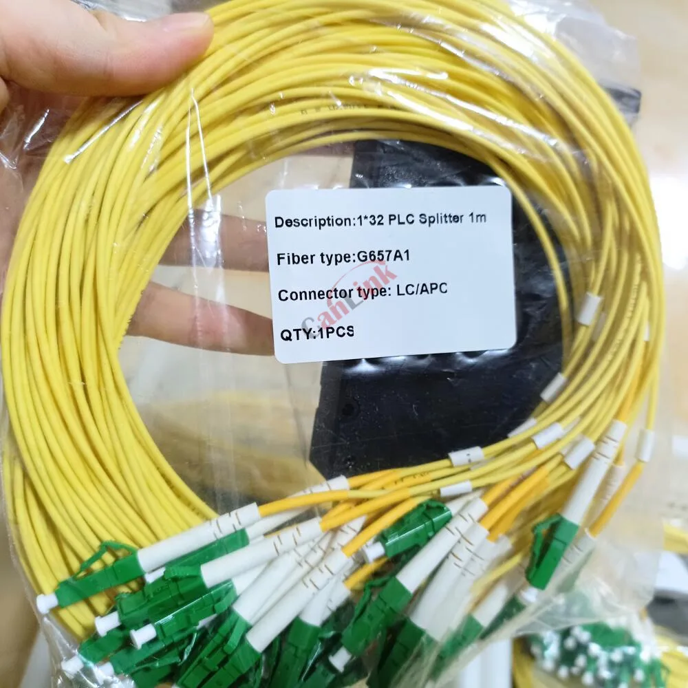Ftth LC APC 1x32 PLC Single Mode Fiber Optical Splitter FBT Optical Coupler Fiber ABS Splitter Box