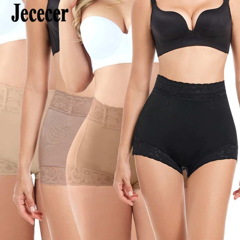 Jececer Women's Panties Butt Lift Reducing Body Shaper Shapewear Breathable Lace Prevent Flanging Boxer Underwear