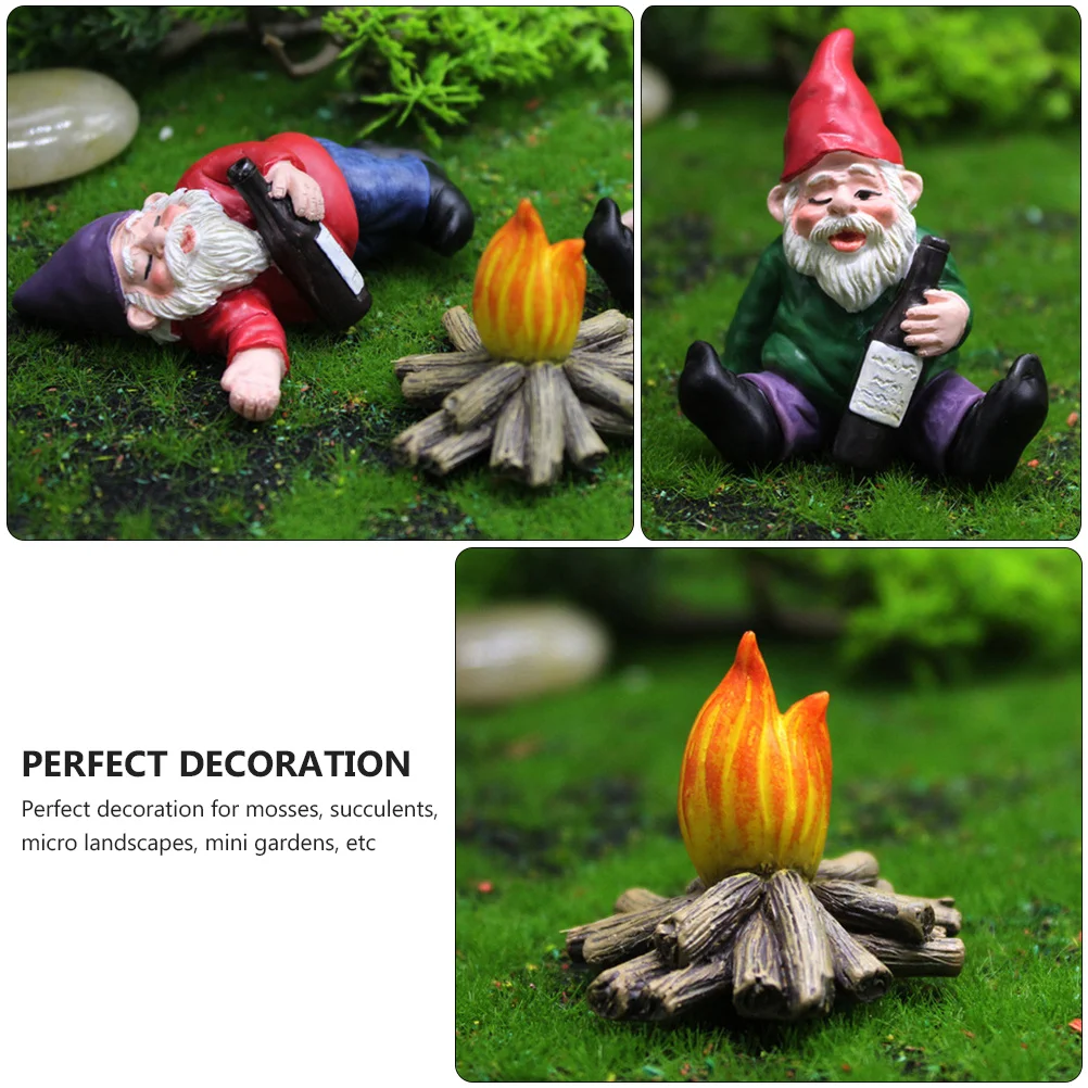 

4pcs Resin Dwarf Statue Garden Mini Decoration For Home Patio Yard Outdoor Waterproof Craft Ornament Garden Dwarf Decoration