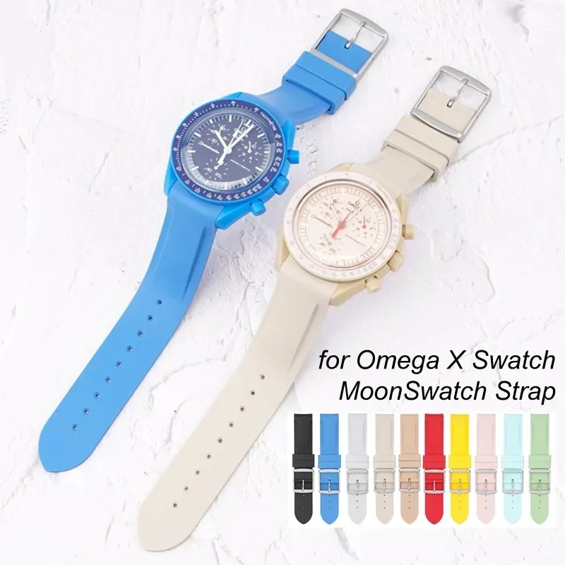 

Strap for Omega X Swatch joint MoonSwatch Constellation Watch Band 20mm Curved End Silicone Rubber Wrist Bracelet for Men Women