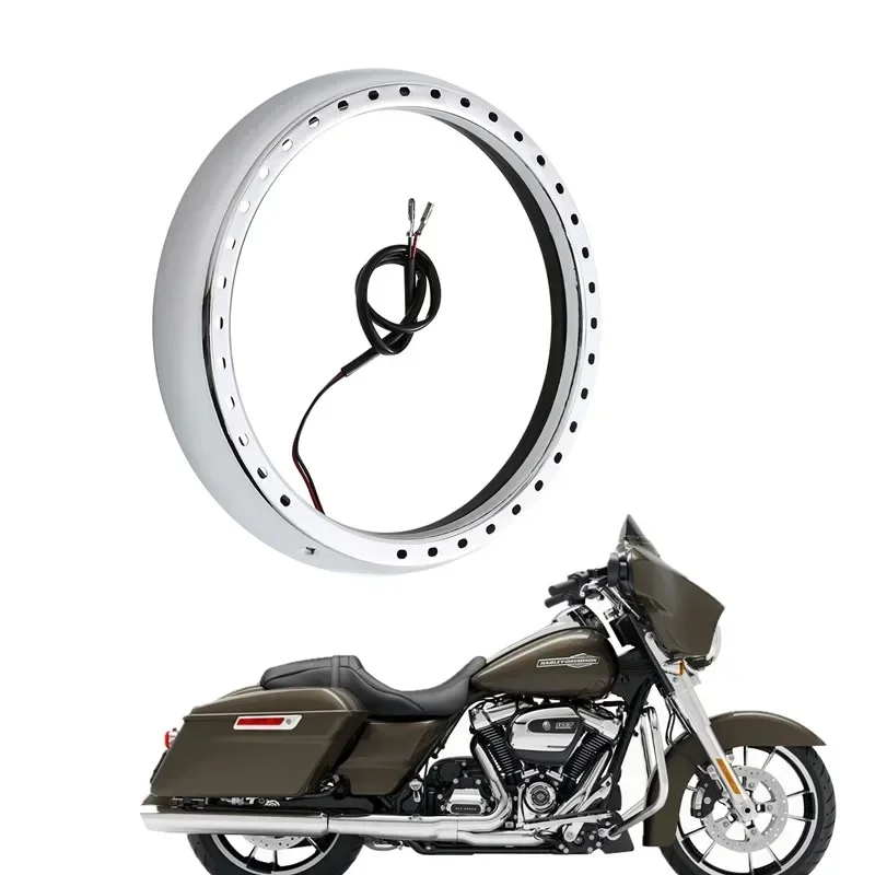 

For Harley Touring Road Street Electra Glide Motorcycle Parts 7" Headlight Trim Ring Cover W/ Light Motorcycle Parts