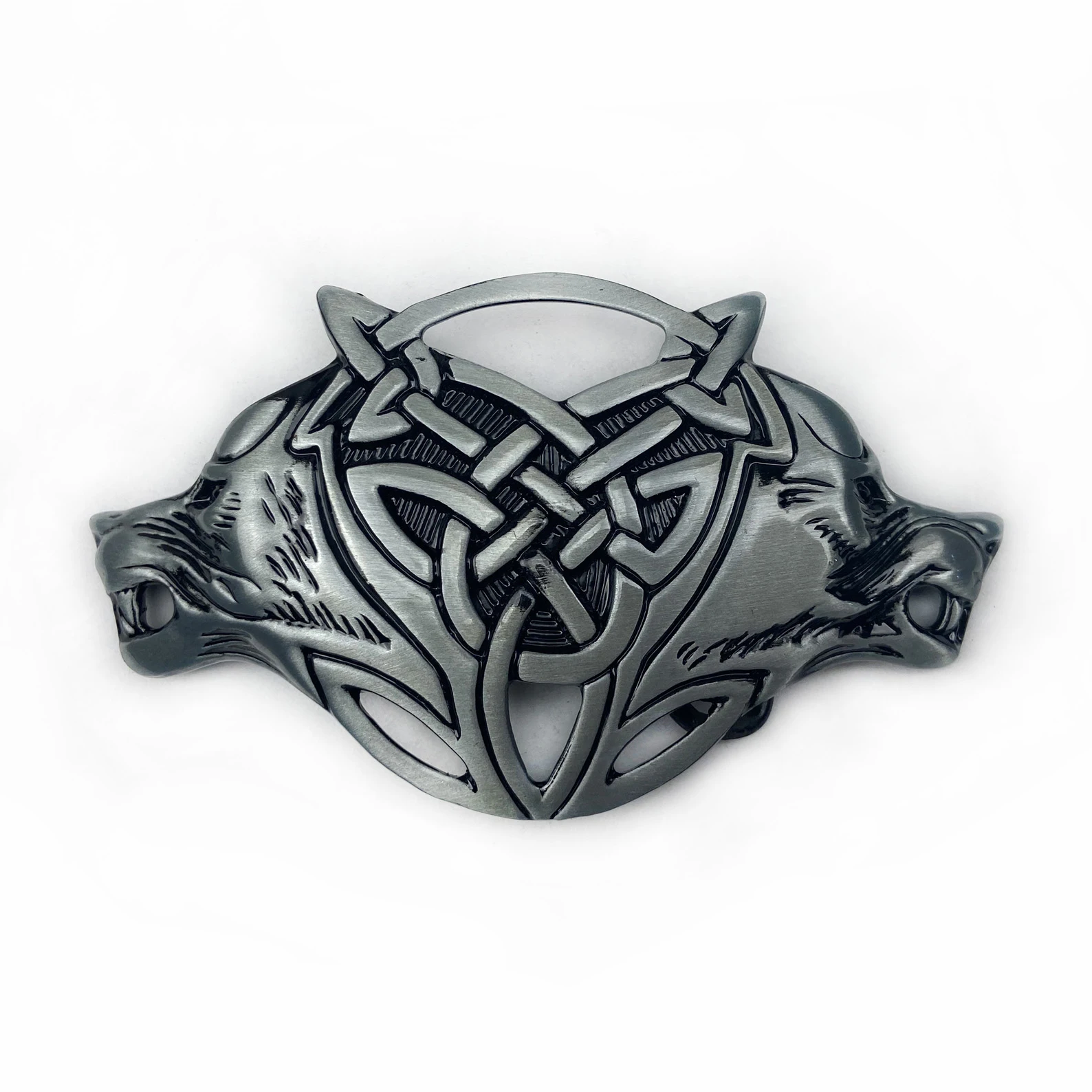 WesBuck 브랜드 셀틱 늑대 금속 빈티지 벨트 버클 수제 액세서리 허리띠, DIY 서양 카우보이 록 스타일