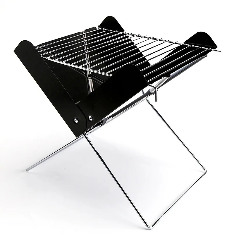 Portable Folding BBQ Grill Multifunction Camping Barbecue Grill Stove Rack Net Firewood Stove Stainless Steel BBQ Grill Charcoal