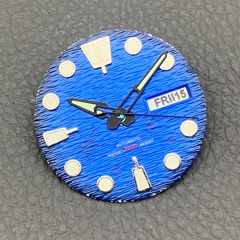 Blue 28.5mm Watch Dial and Watch Hand Combination 3 o'clock 3.8 o'clock 4.1 o'clock Fits NH35 NH36 7S 4R Automatic Movement