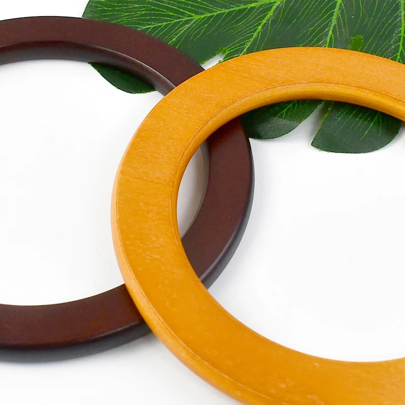 2 Stücke Deepeel Natürliche Holztasche Griff Geldbörse Handtaschen O Ring Griffe Geldbörsen Runden Rahmen DIY Taschen Halterung Ersatz Zubehör – Detail 11