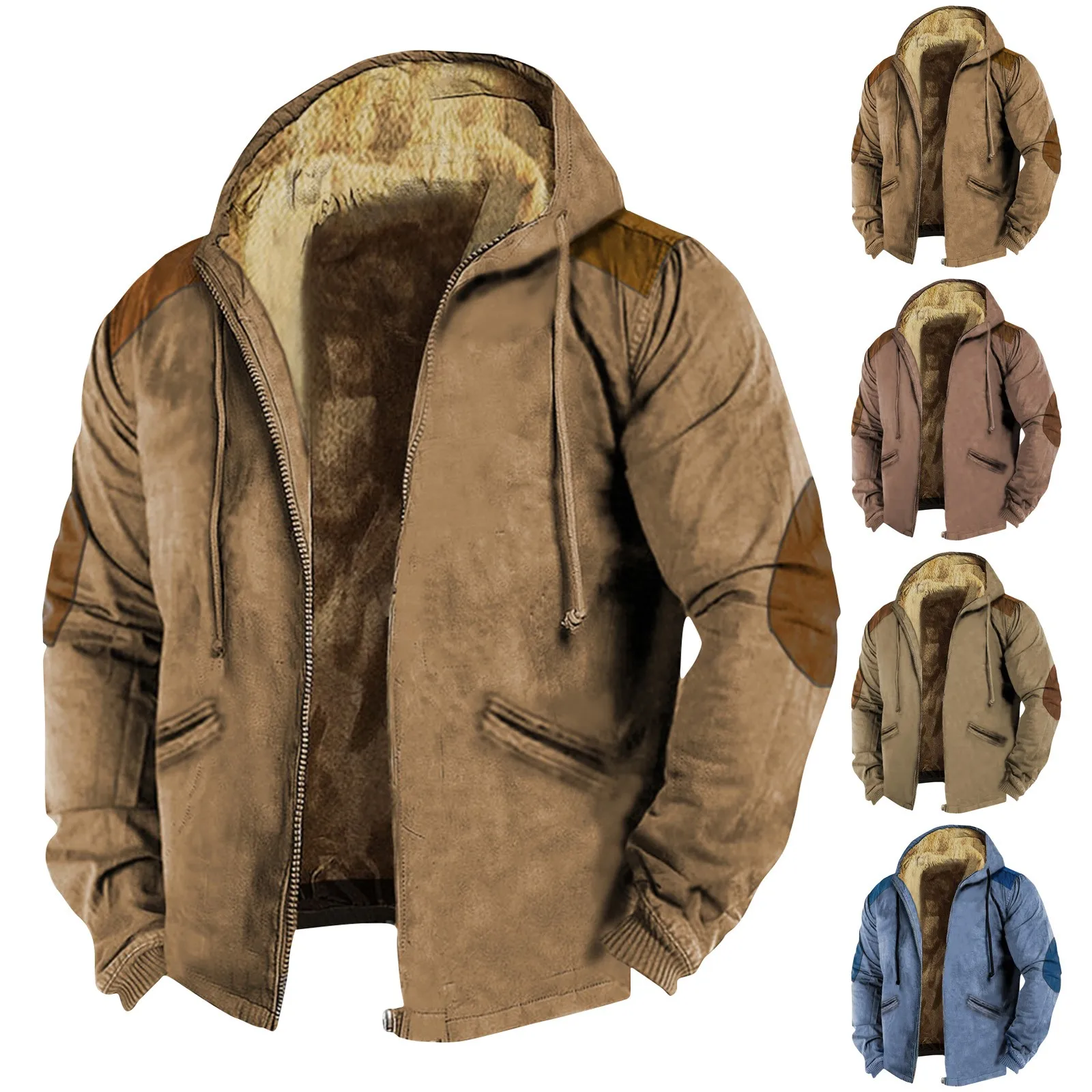 Veste à capuche patchwork Smile Proximity Wstring pour homme, manteau décontracté, fermeture éclair, chaud, streetwear masculin, printemps, automne