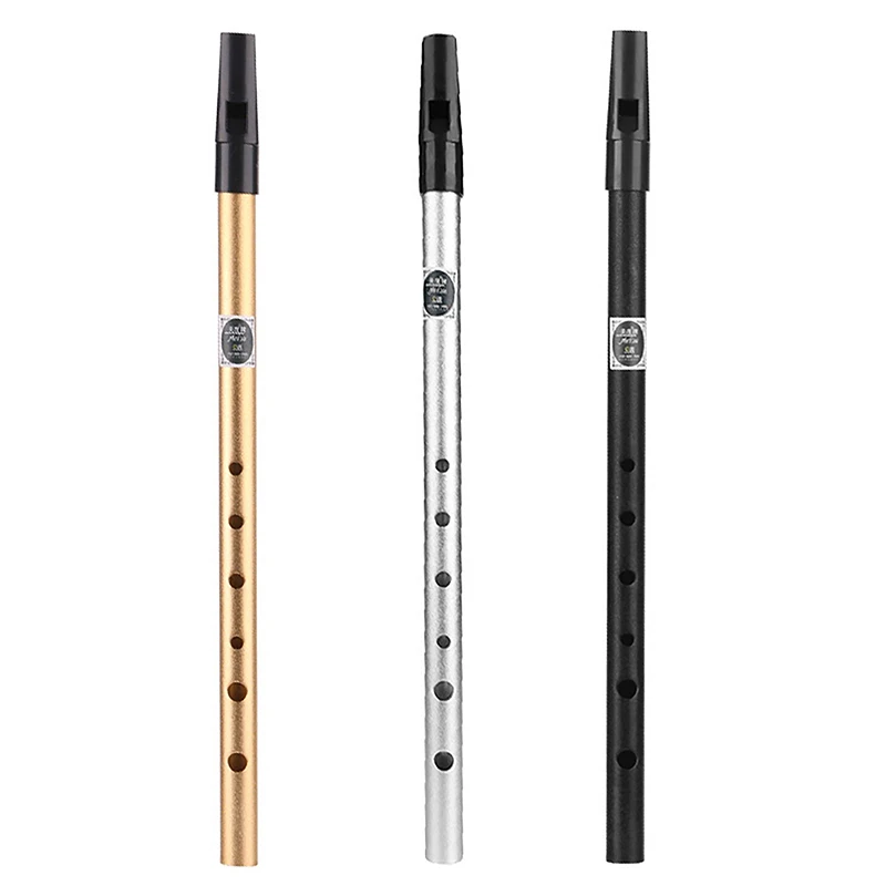 1Pc 6 Hole Flute C/D Key Irish Whistle Ireland Tin Penny Whistle Metal Flute Instrument Musical Beginners Accessories