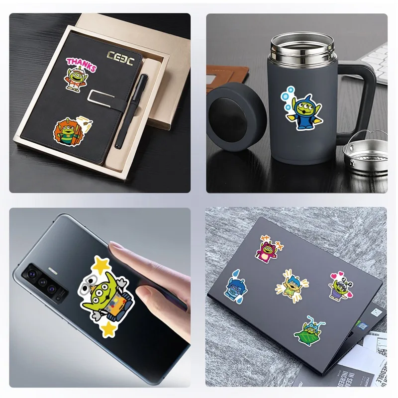 10/30/50 stücke Disney Anime Spielzeug Geschichte Alien Aufkleber Kawaii Graffiti Aufkleber Telefon Notebook Skateboard niedlichen Cartoon Kinder Abziehbilder Spielzeug