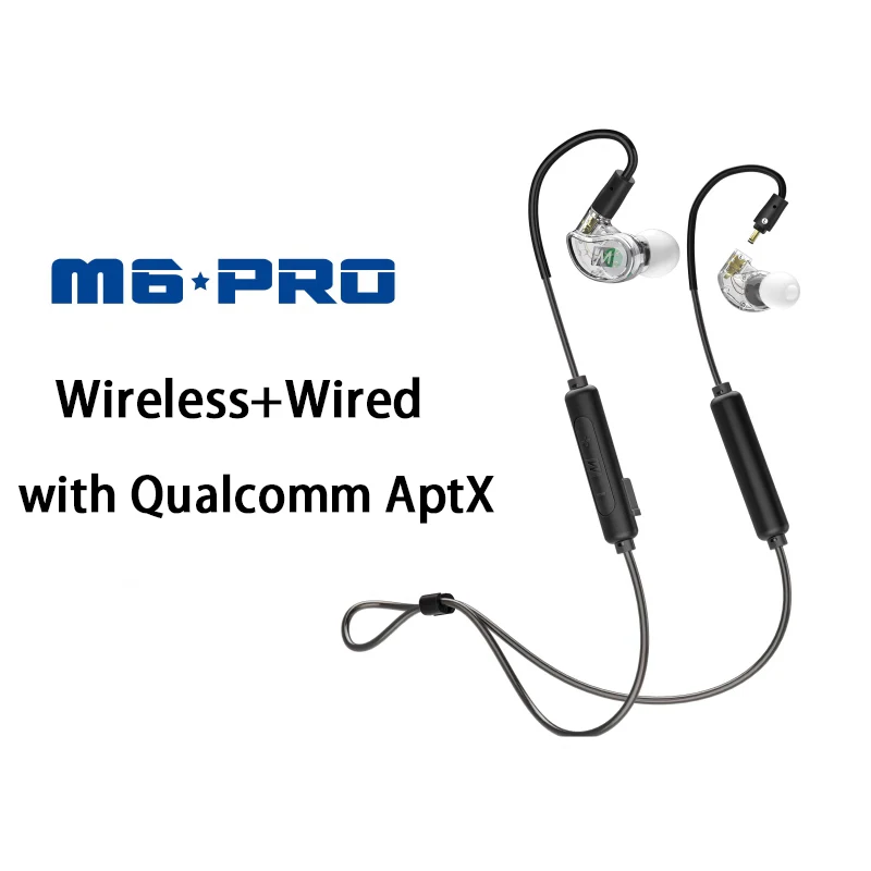 

M6 PRO Wireless + Wired 10mm Dynamic Earphones Noise Canceling HiFi Music In-Ear Monitors Earphones